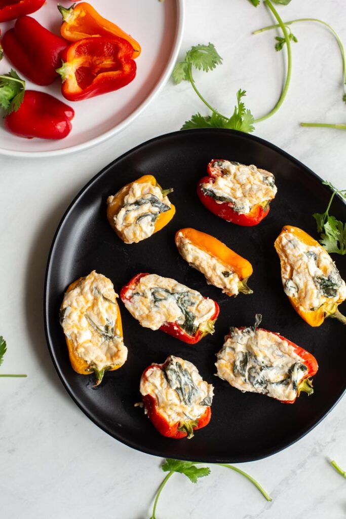 easy stuffed peppers with spinach and cream cheese