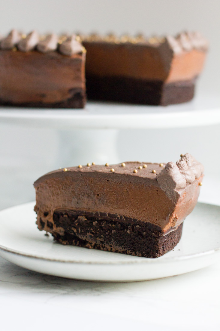A rich and decadent Baileys chocolate mousse cake. Each layer is infused with the smooth, creamy taste of irish cream.