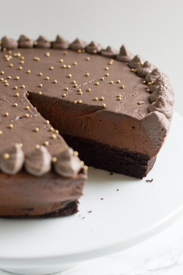 A rich and decadent Baileys chocolate mousse cake. Each layer is infused with the smooth, creamy taste of irish cream.