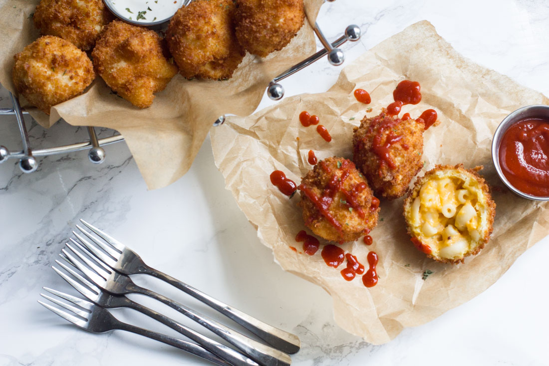 Take a load off with these awesome fried macaroni and cheese bites. Great as an appetizer or to serve at a party - and the macaroni itself is delicious on its own.