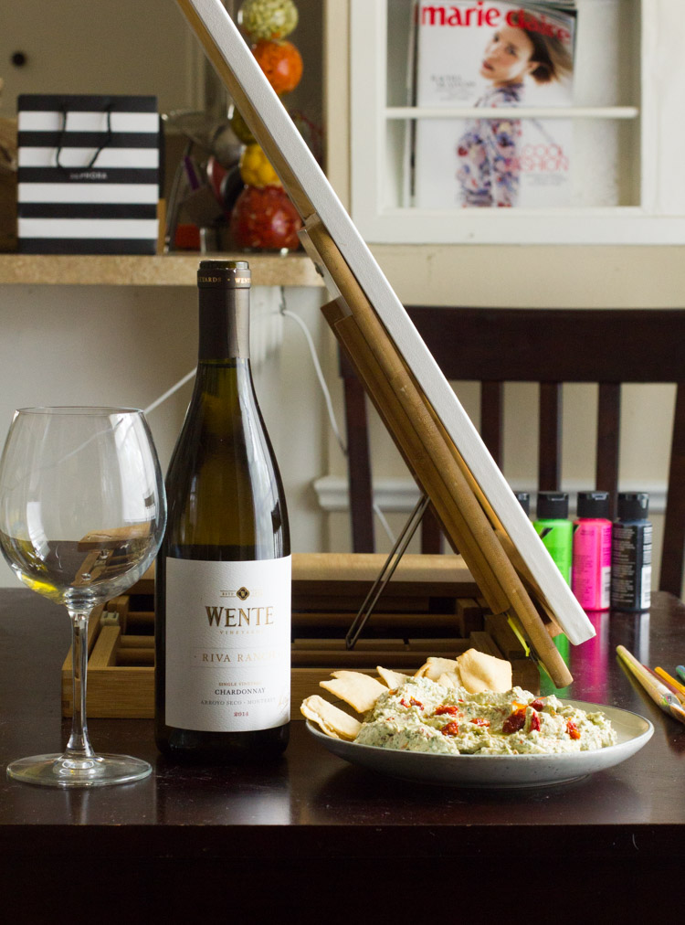 This whipped feta dip with spinach and sundried tomatoes is the perfect party dip for a small or large gathering and pairs wonderfully with a glass of white wine.