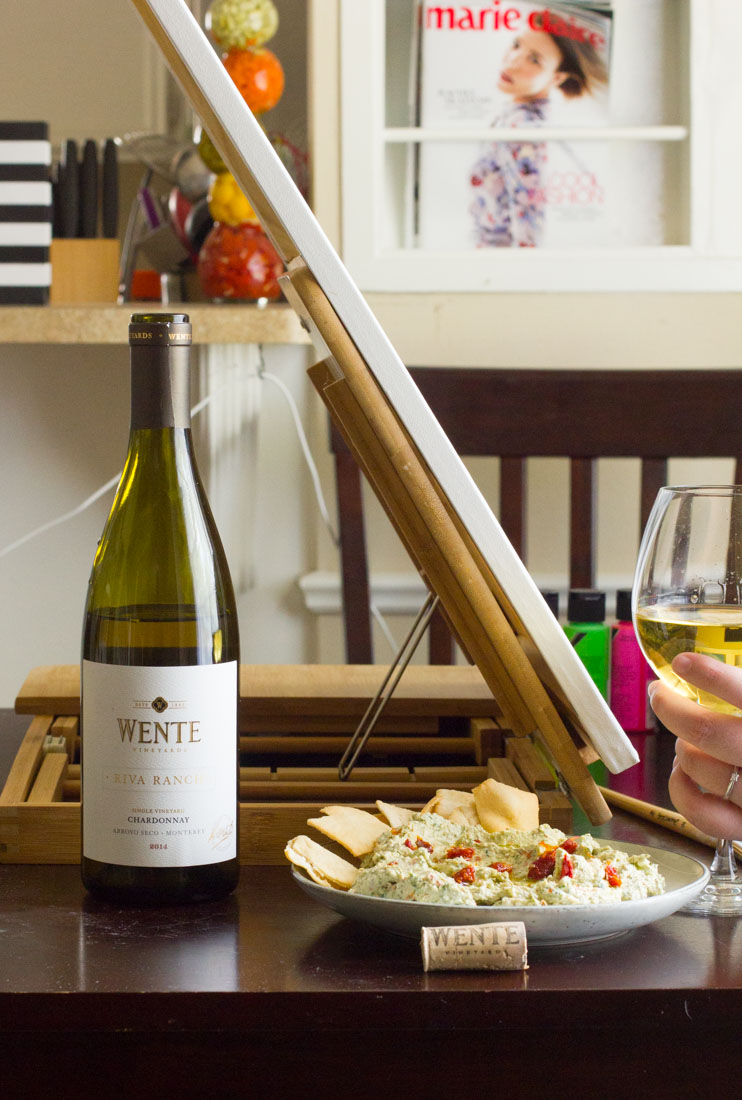 This whipped feta dip with spinach and sundried tomatoes is the perfect party dip for a small or large gathering and pairs wonderfully with a glass of white wine.