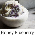 Honey Blueberry Lavender Ice Cream is the most incredible artisanal ice cream you can easily make at home! The blueberry lavender syrup can be made ahead of time and used in many applications.