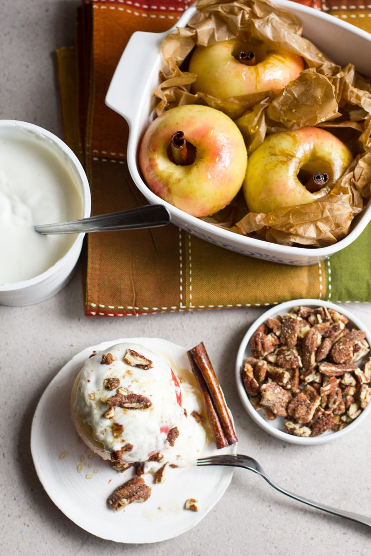 An awesome fall dessert that can be enjoyed anytime of year. These cinnamon honey-baked apples are the perfect dessert when you want all of the flavors of apple pie!