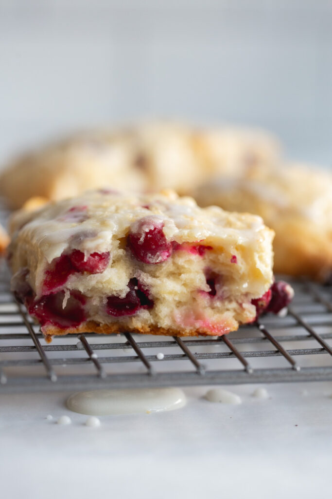 the inside of a cranberry scone