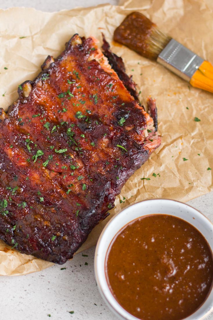 rack of ribs on a table