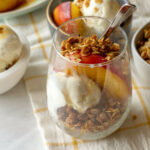 This Peach Sundae has Honey and Toasted Oats - it's an easy and elegant dessert to round out a summer dinner or party.