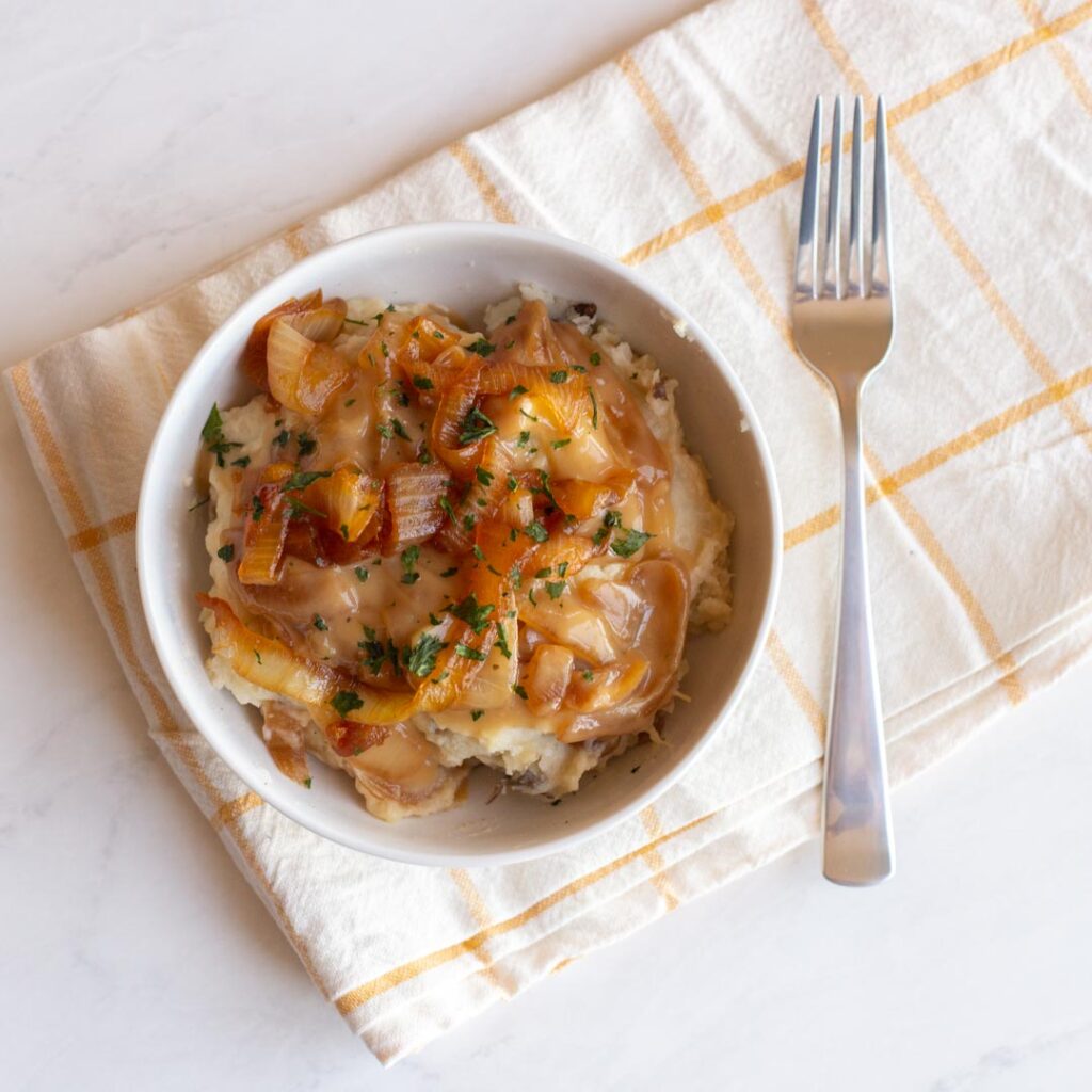 caramelized onion mashed potatoes