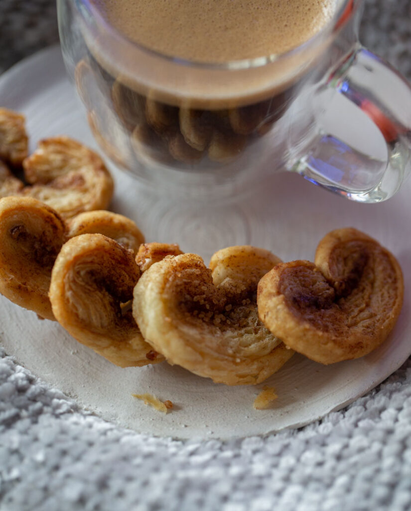 close up of pumpkin spice palmiers