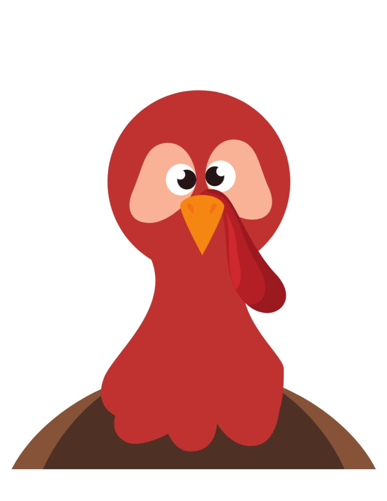 turkey head printable for turkey pretzel snacks