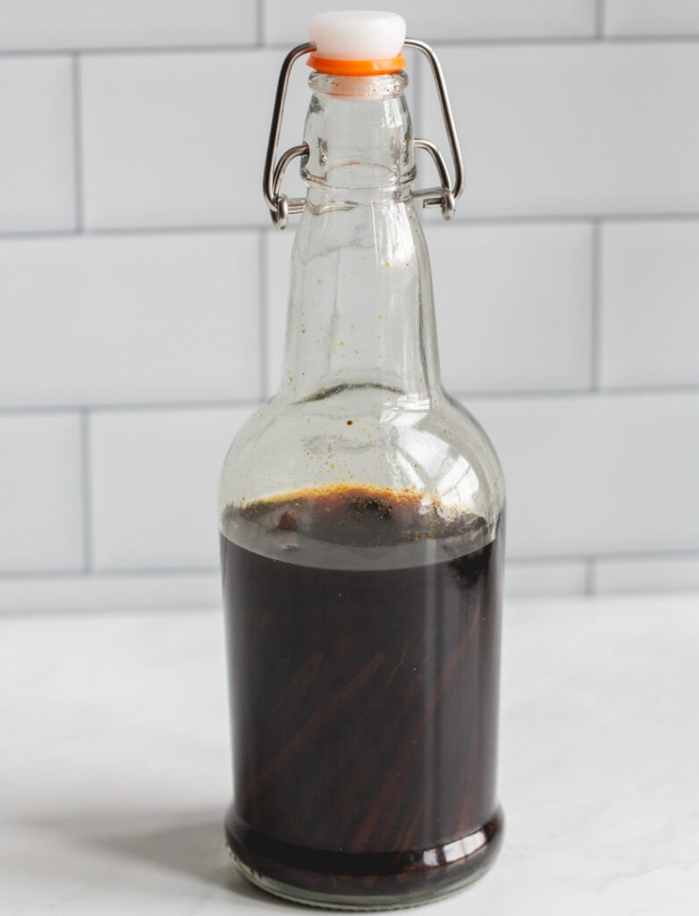 homemade vanilla extract in a bottle
